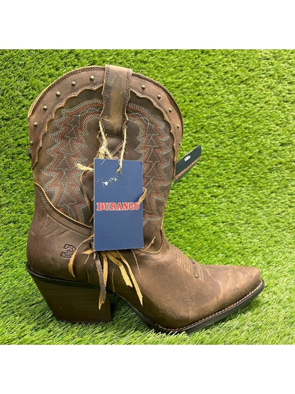 Durango Crush Womens Size 10 Brown Cowgirl Western Snip Toe Zip Up Fashion Boots